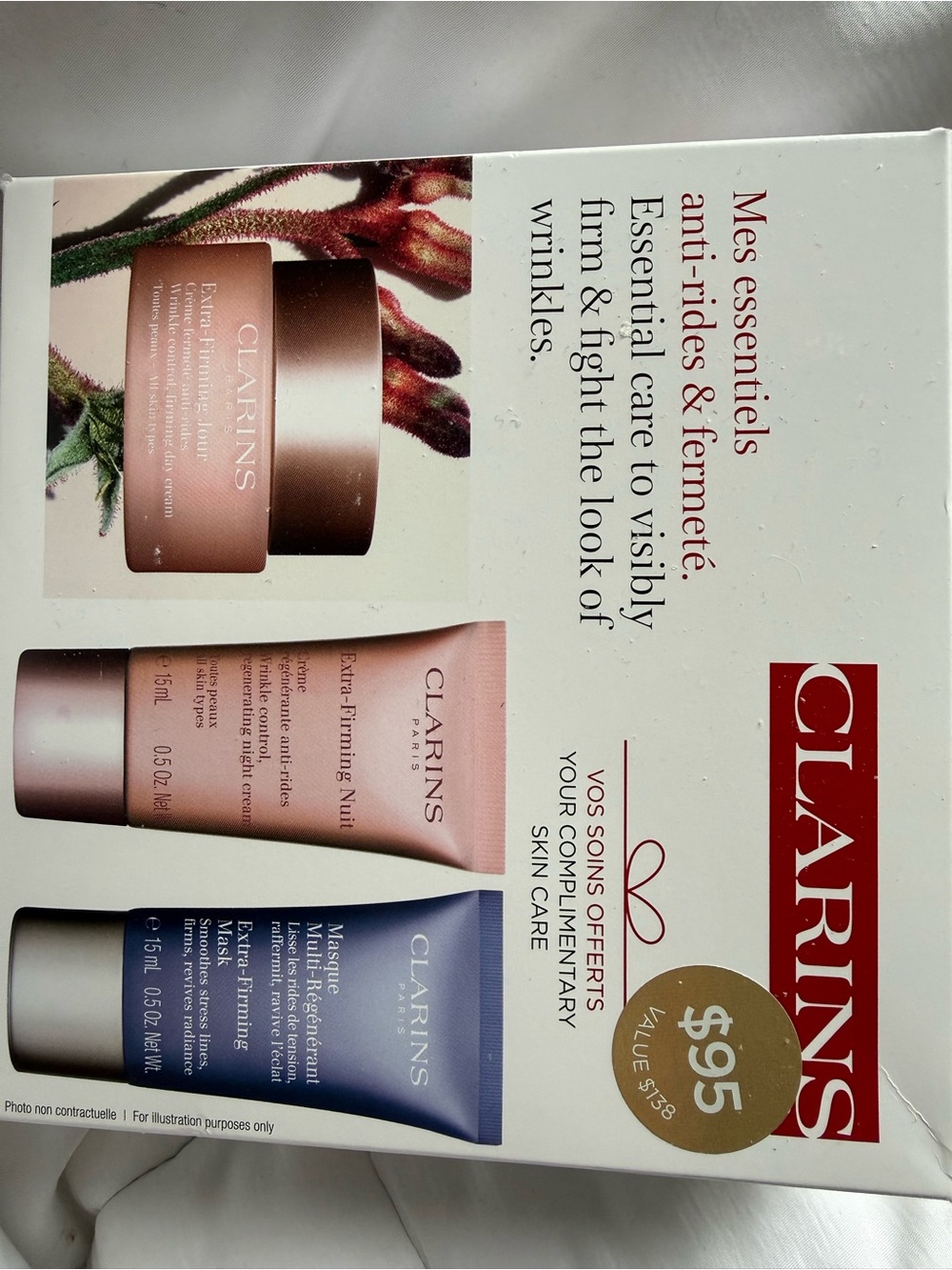 Clarins Skincare Set - Pink, Rose Gold & Blue